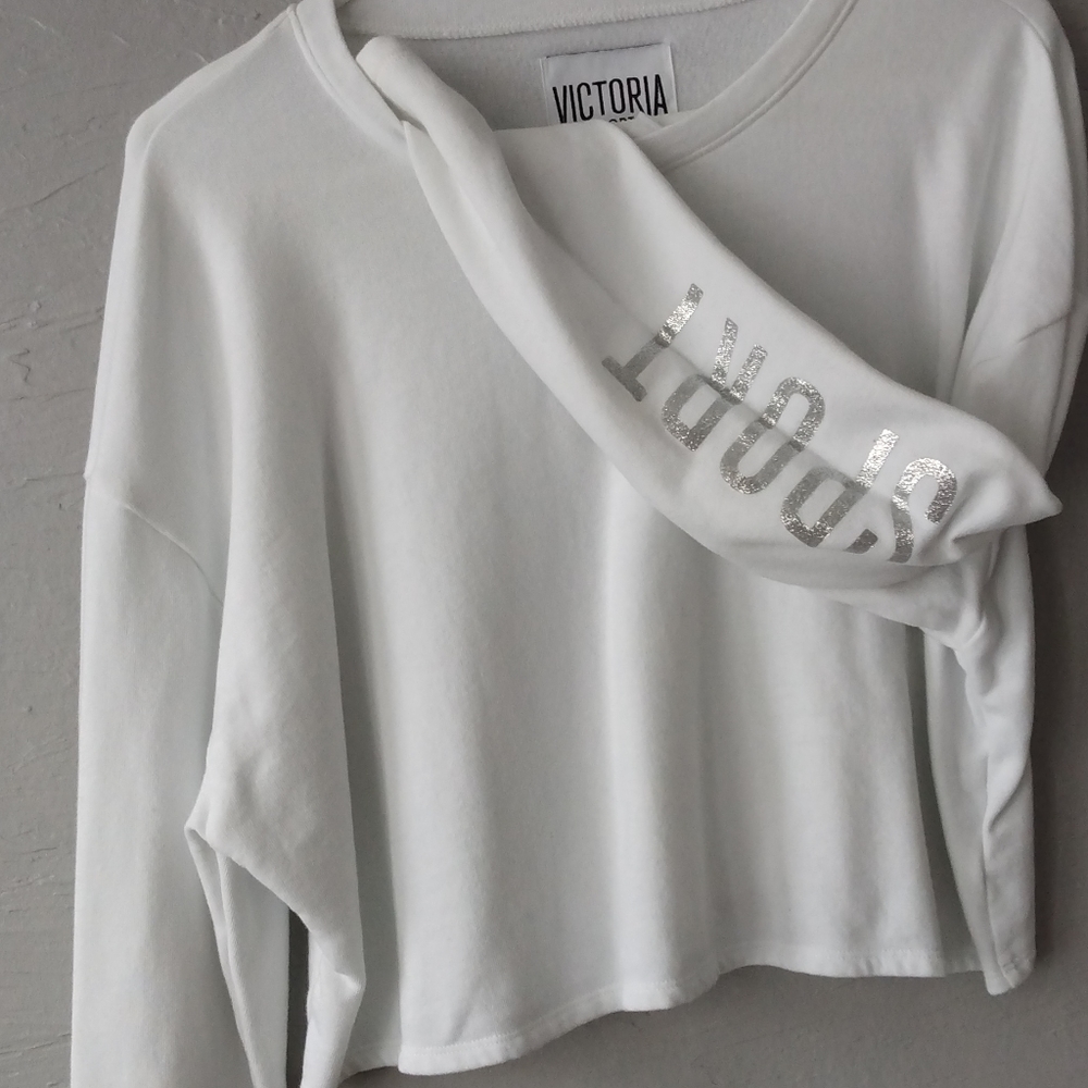 Victoria secret sport half sweat shirt white size m